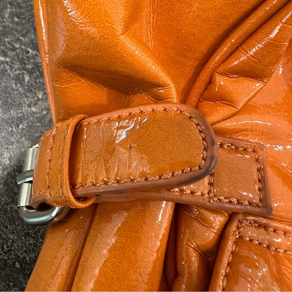 Stylish Orange Women's Patent Faux Leather Bag - Picture 4 of 12